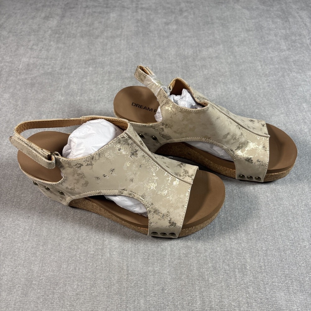Dream Pairs Womens Open Toe Ankle Strap Platform Wedge Sandals Grey 7.5